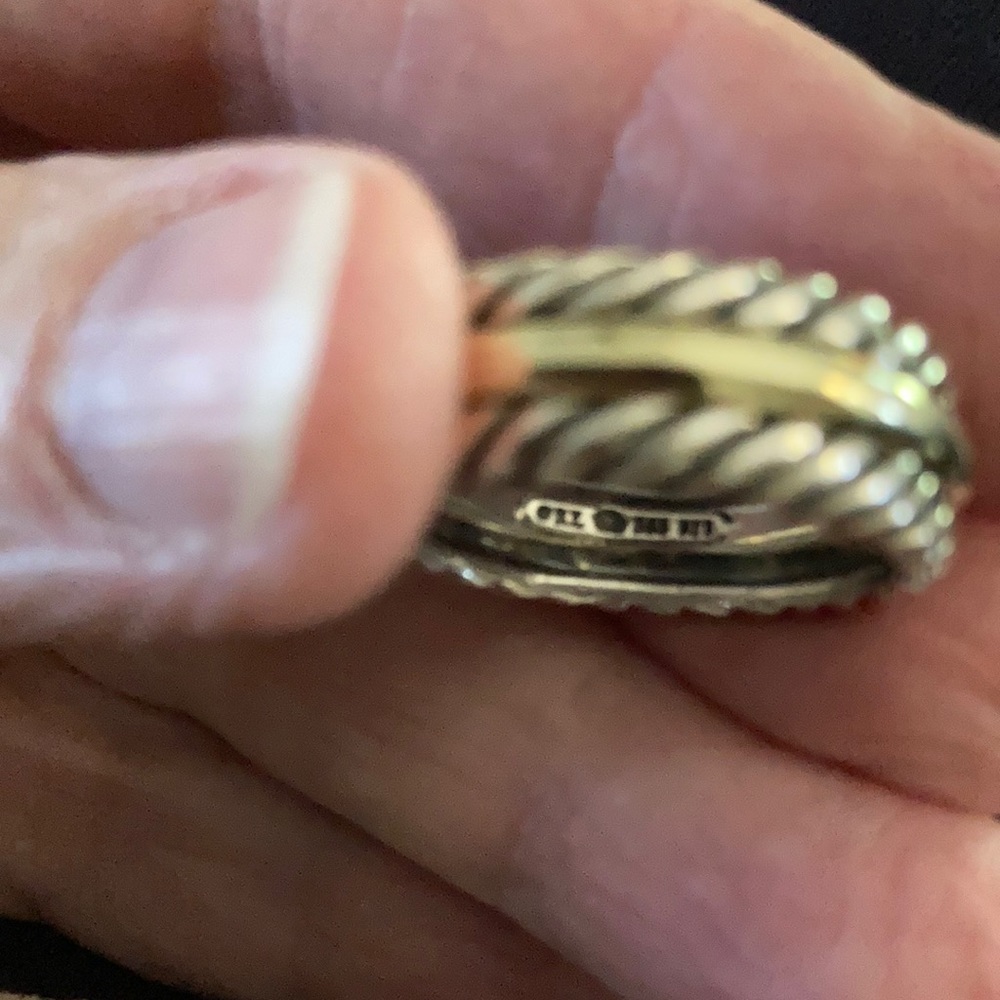 Authentic David Yurman Sterling Silver and 14K Gold Men’s Wedding Band